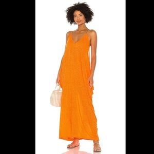 Pitusa Grecian Maxi Dress Petite Orange Leopard Print